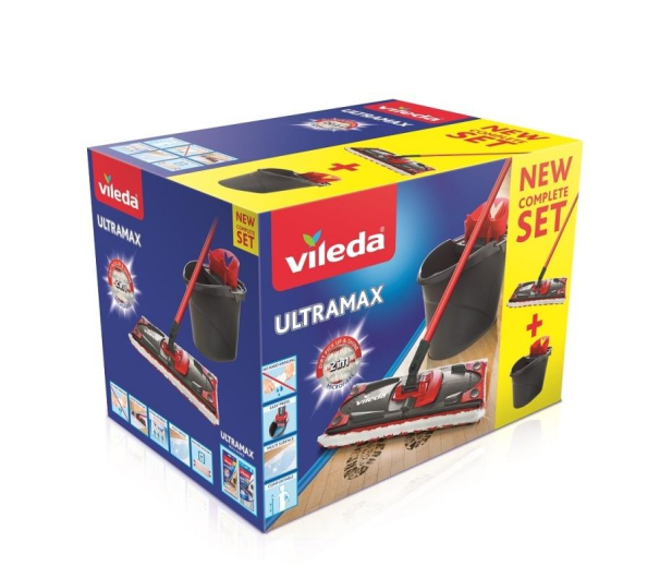 VILEDA Zestaw UltraMax BOX - mop płaski + wiadro - 393335 - zdjęcie 8